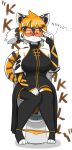 2025 absurd_res anthro arknights asian_clothing bathroom big_breasts black_body black_fur black_hair blush bottomwear breasts clothed clothing digital_media_(artwork) eyewear feces felid female fur glasses hair hi_res hypergryph mammal multicolored_body multicolored_fur multicolored_hair notmypornaccount on_toilet onomatopoeia orange_body orange_eyewear orange_fur orange_glasses orange_hair pantherine panties panties_around_ankles panties_down partially_clothed pooping pooping_in_toilet robe shirt simple_background sitting sitting_on_toilet solo sound_effects straining stripes studio_montagne tail text thick_thighs tiger toilet toilet_bowl toilet_seat toilet_use topwear underwear underwear_down waaifu_(arknights) wearing_glasses white_body white_fur white_hair