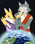 4:5 anthro bandai_namco beastars canid canine canis digimon digimon_(species) earth female fox hi_res legosi macro madaraoluv2 male mammal micro planet renamon sirkus-pandemonium space wolf world