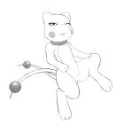 2014 2_tails 3_toes anthro blush blush_lines claws collar collar_only digital_drawing_(artwork) digital_media_(artwork) digitigrade dragonair eyelashes fakemon fan_character featureless_chest feet female finger_claws flat_chested front_view generation_1_pokemon genitals hand_on_leg hi_res hybrid legendary_pokemon looking_at_viewer meraence mew_(pokemon) monochrome multi_tail narrowed_eyes nintendo nude nude_anthro nude_female one_eye_closed open_mouth pikachu pokemon pokemon_(species) semi-anthro simple_background sis_(fyoshi) snout solo tail toe_claws toes vulva white_background