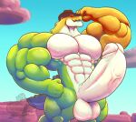 2024 abs akita77 anthro anthrofied balls big_balls big_muscles big_pecs big_penis candy clothing cowboy_hat crocodilian dessert digital_drawing_(artwork) digital_media_(artwork) erection food food_creature genitals glistening glistening_body glitch_productions gummigoo_(tadc) gummy_(food) gummy_creature hat headgear headgear_only headwear headwear_only huge_balls huge_muscles huge_pecs huge_penis humanoid_genitalia humanoid_penis hyper hyper_genitalia hyper_muscles hyper_penis living_candy male mostly_nude multicolored_body muscular muscular_arms muscular_male muscular_thighs pecs penis reptile scalie shaded solo tail the_amazing_digital_circus tipping_hat watermark