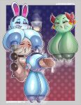 aishirokbeta all_the_way_through anal_beads anal_beads_in_nipple anus areola balls big_balls big_breasts big_penis blue_areola blue_body blue_nipples blush bodily_fluids boo_(mario) bow_ribbon breasts container cuff_links cum cup erection eyes_closed fake_cat_ears fake_ears fake_rabbit_ears fellatio female genital_fluids genital_raphe genitals ghost glass glass_container glass_cup green_areola green_body green_nipples group heart_pupils hi_res huge_balls huge_breasts huge_penis hyper hyper_balls hyper_breasts hyper_genitalia hyper_penis lady_bow lahla_(mario) male male/female mario_bros narrowed_eyes nintendo nipple_fetish nipple_penetration nipple_play nipples not_furry oral paper_mario peeka_(mario) penetration penile penis raphe_(anatomy) scrotal_raphe sex sex_toy sex_toy_in_nipple sex_toy_insertion sibling_(lore) sister_(lore) sisters_(lore) spirit tongue tongue_out tongue_out_fellatio twins_(lore) vulva