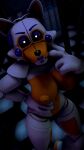 3d_(artwork) 9:16 animatronic anthro breasts canid canine checkered checkered_floor cumterrorist digital_media_(artwork) eyebrows eyeshadow female finger_to_mouth five_nights_at_freddy&#039;s five_nights_at_freddy&#039;s_world fox funtime_foxy_qutiix glowing glowing_eyes hand_on_hip hand_on_own_hip head_bow hi_res high-angle_view inside lipstick lolbit_(fnaf) looking_at_viewer looking_up looking_up_at_viewer machine makeup mammal medium_breasts nipples nude nude_anthro nude_female orange_body orange_nipples purple_eyebrows purple_eyeshadow purple_lipstick robot robot_anthro scottgames sharp_teeth sister_location solo source_filmmaker_(artwork) teeth white_body