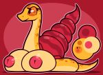  big_breasts big_nipples breasts female feral gastropod ikakins mollusk nipples orange_body orange_eyes orange_skin reptile scalie shell snail snake snittle solo 