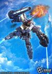  artist_request beam_cannon claws cloud cloudy_sky company_name copyright_name copyright_notice debris explosion flying freefall glowing gundam gundam_card_game gundam_unicorn lens_flare logo machinery mecha mecha_focus mobile_suit no_humans official_art realistic red_visor robot scene_reference science_fiction sky smoke solo sunrise_(company) unicorn_gundam_banshee 