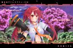  absurdres cherry_blossoms choujigen_game_neptune highres neptune_(series) red_eyes red_hair shin_jigen_game_neptune_vii shirt takanashi_yuri tennouboshi_uzume white_shirt 