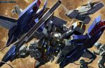  1girl 6+boys absurdres aeug astronaut beam_cannon cable core_fighter crater emma_sheen g-defenser gundam gundam_perfect_file highres in_orbit machinery mecha mecha_focus mecha_pilot_suit missile missile_pod mobile_suit moon multiple_boys official_art open_hatch painting_(medium) pointing pointing_at_another realistic robot scan scene_reference science_fiction spacecraft spacesuit starfighter super_gundam tenjin_hidetaka thumbs_up traditional_media v-fin zero_gravity zeta_gundam 