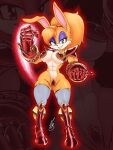 accessory amazon anthro archie_comics armor armored_boots artificer barely_sly big_breasts bikini_armor breasts bunnie_rabbot clothing eyeliner female gauntlets gloves green_eyes hair hair_accessory hairband handwear hi_res lagomorph leporid makeup mammal muscular muscular_anthro muscular_female ponytail rabbit sega smile solo sonic_storybook_series sonic_the_hedgehog_(archie) sonic_the_hedgehog_(comics) sonic_the_hedgehog_(series) unconvincing_armor