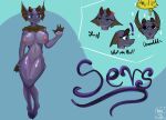  anthro don&#039;t_starve emotions fan_character female fin fish genitals glowing glowing_eyes hi_res hooves horn humanoid klei_entertainment marine merm nipples pussy scalesunchained scalie sevs_(zanetiddy) solo video_games waving_at_viewer 