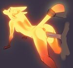  animated anthro anus butt canid canine discreet_user female fur genitals glowing hi_res magic male male/female mammal mylar_(discreet_user) pussy raised_tail solo tail tail_grab vaginal 