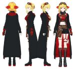  1girl artist_request belt black_boots black_coat black_shorts blonde_hair boots brown_belt chest_belt closed_mouth coat colored_shoe_soles commentary cropped_sweater double-parted_bangs earrings full_body gloves goggles goggles_on_head hairband hammer highres hololive hololive_indonesia hood hooded_coat jewelry kaela_kovalskia kaela_kovalskia_(4th_costume) knee_boots lace-up_boots looking_at_viewer mallet medium_hair midriff multiple_views navel o-ring o-ring_thigh_strap official_art open_clothes open_coat pouch red-tinted_eyewear red_eyes red_gloves red_hairband red_sweater reference_sheet ribbed_sweater ring second-party_source short_shorts shorts simple_background single_earring single_glove single_sidelock sleeveless sleeveless_sweater sleeves_past_wrists smile straight-on sweater swept_bangs tachi-e thigh_pouch thigh_strap thighlet tinted_eyewear turnaround underbust virtual_youtuber white_background 