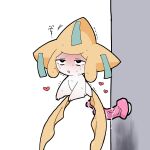  1girl :o after_masturbation black_eyes blush colored_skin commentary_request crying dildo floating full-face_blush full_body half-closed_eyes heart heart-shaped_pupils highres jirachi open_mouth partial_commentary pokemon pokemon_(creature) pussy_juice pussy_juice_trail rolling_eyes sex_toy snot solo suction_cup_dildo sweat symbol-shaped_pupils tears trembling very_sweaty white_skin yamada_(pixiv_24040206) 