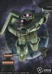  aiming aiming_at_viewer artist_request beam_cannon cable company_name copyright_name copyright_notice earth_(planet) fleet gun gundam gundam_card_game holding holding_gun holding_weapon logo looking_at_viewer machine_gun machinery mecha mecha_focus mobile_suit mobile_suit_gundam musai nebula no_humans official_art one-eyed pink_eyes planet robot scene_reference science_fiction scope shield shoulder_spikes space spacecraft spikes star_(sky) sunrise_(company) weapon window zaku_ii zeon zero_gravity 