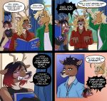 absurd_res alfredo_reyundo_(li&#039;l_melon) angry anthro antlers armwear blonde_hair blush bodily_fluids book bottomwear bowl_cut brown_body brown_fur catholicism christian_cross christian_symbol christianity clenched_teeth clothed clothed_anthro clothed_male clothing collared_shirt comic cross cross_necklace crossdressing crossdressing_male david_reyundo_(li&#039;l_melon) deer dialogue dress_shirt ears_down embarrassed english_text equid equine eyebrow_slit eyebrows eyeshadow father_(lore) father_and_child_(lore) father_and_son_(lore) femboy fully_clothed fully_clothed_anthro fully_clothed_male fur gesture glitter growling hair hand_gesture hi_res hispanic holding_book holding_object horn horse jewelry latino laugh lipstick long_hair makeup male male_anthro mammal mature_anthro mature_male midriff necklace nylons parent_(lore) parent_and_child_(lore) parent_and_son_(lore) photo pivoted_ears pointing profanity red_hair religion religious_symbol shirt skirt son_(lore) speech_bubble stare steel-cut_(li&#039;l_melon) strays_in_paradise surprised sweat sweatdrop teeth text the_lost_cinnamon_roll threatening topwear window yearbook yelling