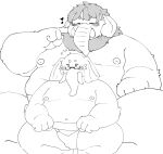  &lt;3 2022 anthro asian_clothing belly big_belly blush clothing dragon_night800 duo east_asian_clothing elephant elephantid eyes_closed eyewear glasses hi_res humanoid_hands japanese_clothing kemono male male/male mammal mawashi moobs nipples overweight overweight_male proboscidean sitting size_difference 