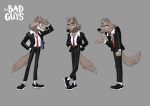  absurd_res anthro biped bottomwear canid canine canis chibetto clothing dreamworks eyewear hi_res humanoid_hands male mammal mr._wolf_(the_bad_guys) necktie official_art pants shirt simple_background solo sunglasses the_bad_guys topwear wolf 