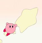  1boy animated animated_gif blinking blue_eyes blush blush_stickers chocomiru colored_skin flying full_body kirby kirby_(series) looking_at_viewer parted_lips pink_background pink_skin solo star_(symbol) super_smash_bros. warp_star 