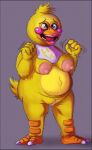  animatronic anthro avian big_breasts bird border breasts chica_(fnaf) chicken edit female five_nights_at_freddy&#039;s fur galliform gallus_(genus) genitals grey_border hair machine mammal nipples nude phasianid pussy robot scottgames simple_background smile solo video_games zadirtybish 