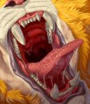  absurd_res bodily_fluids fangs felid hi_res lion male mammal mane mouth_shot open_mouth pantherine saliva saliva_on_tongue saliva_string solo teeth tongue vera-panthera vore 