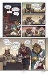  absurd_res aldrich_haynes_(thepurp) anthro apple apple_slice apron blake_harper_(thepurp) bottomless bottomless_male canid canine canis clothed clothing comic container cup dialogue dobermann domestic_dog felid finn_(thepurp) food fruit group hi_res lagomorph leporid lion male male/male mammal mane marcus_(thepurp) mature_male mug muscular muscular_male napkin overweight overweight_male pantherine pinscher pitcher plant rabbit sandwich_(food) smile speech_bubble suid suine sus_(pig) suspenders thepurp topwear vest wild_boar 