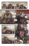  absurd_res aldrich_haynes_(thepurp) anthro apron blake_harper_(thepurp) blush bodily_fluids canid canine canis clothing comic dialogue dobermann domestic_dog embarrassed erection erection_under_apron erection_under_clothing felid finn_(thepurp) good_boy group hi_res humanoid_penis_outline lagomorph leporid lion looking_pleasured male male/male mammal mane marcus_(thepurp) muscular muscular_male pantherine petting pinscher rabbit smile smug_grin speech_bubble suid suine sus_(pig) sweat sweatdrop thepurp tongue tongue_out tusks wild_boar 
