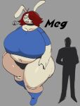  anthro big_breasts big_butt breasts butt choker chubby_female chubbybunns clothing female female_focus freckles hair hi_res huge_breasts huge_butt jewelry lagomorph leporid looking_at_viewer male mammal meg_(chubbybunns) necklace panties rabbit red_hair shirt short_hair silhouette size_difference slightly_chubby solo thick_thighs topwear underwear wide_hips 