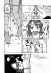  1boy 1girl comic eromanga greyscale hard_translated have_to_pee highres isorashi kekkou_suki_kamo monochrome panties pussy school_uniform spread_pussy stuck translated underwear 