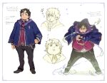  arm_up ascot belt black_hair black_shoes blue_robe buta_koushaku character_name clenched_hands clenched_teeth closed_mouth collared_shirt dress_shoes fat fat_man full_body grey_belt grey_pants hand_on_own_arm hand_on_own_hip holding holding_wand hooded_robe long_sleeves looking_to_the_side magic multicolored_hair multiple_views nauribon official_art open_mouth pants purple_vest red_ascot robe shirt shoes short_hair sketch slow_denning smile sound_effects standing surprised tachi-e teeth thick_eyebrows translation_request two-tone_hair upper_body v-shaped_eyebrows vest wand white_background white_hair white_shirt wide-eyed wind wind_lift 