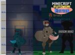 absurd_res anthro arachnid arthropod big_breasts big_butt big_penis blue_body breasts brown_body butt cave_spider duo female genitals herm hi_res intersex jeki8998 microsoft minecraft mojang penis red_eyes size_difference smaller_female spider_(minecraft) xbox_game_studios