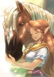  1girl highres horse malon pointy_ears red_hair takapon-o-ji the_legend_of_zelda the_legend_of_zelda:_ocarina_of_time 