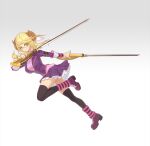  1girl animal_ears arpiel blonde_hair braid cecil_(arpiel) glasses green_eyes horns non-web_source official_art scissors sheep_ears sheep_girl sheep_horns 