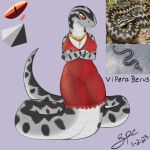 2025 adder apode arm_markings big_breasts big_tail black_body black_claws black_markings black_scales breasts claws cleavage clothed clothing crossed_arms dated digital_drawing_(artwork) digital_media_(artwork) draconcopode dress eyelashes facial_markings female flat_colors gold_(metal) gold_jewelry gold_necklace grey_body grey_scales head_markings hi_res jewelry legless long_neck long_tail looking_at_viewer markings multicolored_body multicolored_scales naga necklace non-mammal_breasts old_world_viper procreate_(artwork) pupils red_clothing red_dress red_eyes reference_image reptile scale_markings scales scalie serpentine signature slit_pupils snake snake_naga snout solo spe tail tail_markings tapering_tail thick_tail tight_clothing two_tone_body two_tone_scales ventral_scales viper wide_hips