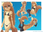  anthro apogee_(tinygaypirate) bikini bottomless brown_body brown_eyes brown_fur brown_hair butt canid canine canis clothed clothing domestic_dog ear_piercing erdfurry facial_piercing facial_tuft female fur hair long_hair mammal markings piercing pose solo solo_focus spitz swimwear tuft 