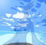 2016 anthro big_breasts breasts detachable detachable_head elemental_creature female headless kemono nipples nude nyuas solo water water_creature