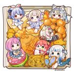  >_< >_o :3 :d ahoge animal_ear_fluff animal_ears bandaid bandaid_hair_ornament bell blonde_hair blue_eyes blue_hair blush_stickers candy_hair_ornament cheesecake chibi chibi_only commentary cream_puff crown dog_ears dog_girl dog_tail donut eating fins fish_tail food food-themed_hair_ornament fuwawa_abyssgard fuwawa_abyssgard_(1st_costume) gawr_gura gawr_gura_(1st_costume) gradient_hair green_eyes hair_bell hair_ornament hairclip hashtag-only_commentary heterochromia himemori_luna himemori_luna_(sundress) hololive hololive_dev_is hololive_english in_food jingle_bell macaron mini_crown mini_person minigirl mococo_abyssgard mococo_abyssgard_(1st_costume) multicolored_hair o3o official_alternate_costume one_eye_closed open_mouth pink_eyes pink_hair pon_de_ring purple_eyes red_eyes red_hair sakura_miko sakura_miko_(1st_costume) same_anko shark_hair_ornament shark_tail smile sparkle streaked_hair symbol-only_commentary tail taiyaki todoroki_hajime todoroki_hajime_(1st_costume) triangle_mouth two-tone_hair two_side_up usada_pekora usada_pekora_(casual) virtual_youtuber wagashi white_hair 