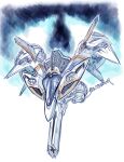  cannon concept_art delta_saber flying highres no_humans official_art production_art project_sylpheed science_fiction sketch spacecraft starfighter vehicle_focus yonemura_kouichirou 