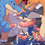  &lt;3 2_toes 3_fingers 3_toes 5_fingers aggron amphibian animal_genitalia anthro balls big_balls big_penis biped black_markings blue_body blue_eyes blue_scales blue_skin blush blush_lines bodily_fluids breath brown_background bukkake cel_shading charizard claws conditional_dnp countershading crocodilian cum cum_drip cum_everywhere cum_in_mouth cum_inside cum_on_arm cum_on_balls cum_on_belly cum_on_body cum_on_chest cum_on_ear cum_on_face cum_on_ground cum_on_hand cum_on_leg cum_on_own_balls cum_on_own_hand cum_on_own_penis cum_on_penis cum_on_self cum_on_shoulder cum_pool cum_string cumshot curved_penis dated digital_media_(artwork) digitigrade dominant dominant_male dragon dragonite dripping ejaculation elemental_creature feet feraligatr finger_claws fingers foreskin gangbang genital_fluids genital_slit genitals gradient_penis green_membrane greninja grey_body grey_scales grin group group_sex hand_on_chest hand_on_partner hand_on_penis hand_on_shoulder hand_on_stomach huff humanoid_genitalia humanoid_penis interspecies kneeling knot large_group larger_male leaking_cum long_neck long_tongue looking_at_another looking_at_genitalia looking_at_partner looking_at_penis looking_down looking_pleasured male male/male markings masturbation membrane_(anatomy) membranous_wings messy mineral_fauna motion_blur multicolored_body multicolored_scales multicolored_skin narrowed_eyes nintendo onomatopoeia open_mouth oral orange_body orange_scales orgasm pecs penis phosaggro pink_penis pink_tongue pixel_(artwork) pok&eacute;mon pok&eacute;mon_(species) red_eyes reptile scales scalie sex shaded shadow sharp_teeth signature simple_background size_difference slightly_chubby slit smaller_male smile smirk sound_effects standing submissive submissive_male tan_balls tan_body tan_countershading tan_membrane tan_penis tan_scales tan_skin tapering_penis teeth text throbbing_penis toe_claws toe_curl toes tongue tongue_out tonguejob vein veiny_penis video_games webbed_feet webbed_hands white_claws white_markings wings 