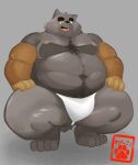  2022 anthro asian_clothing belly big_belly black_body black_nose brown_body canid canine clothing east_asian_clothing fundoshi hi_res humanoid_hands japanese_clothing kemono male mammal moobs nipples overweight overweight_male simple_background solo underwear white_clothing white_fundoshi white_underwear yuuh1212 