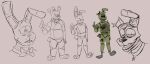  2020 animatronic anthro before_and_after black_nose bow_tie buckteeth closed_smile clothing colored colored_sketch digital_drawing_(artwork) digital_media_(artwork) duo exposed_endoskeleton eyelashes five_nights_at_freddy&#039;s five_nights_at_freddy&#039;s_3 five_nights_at_freddy&#039;s_4 floppy_ears fredbear_(fnaf) fur girly green_body green_fur happy hat headgear headshot headwear hi_res lagomorph leporid looking_up machine male mammal model_sheet mostly_nude multicolored_body multicolored_fur open_mouth organs rabbit robot scottgames scut_tail short_tail sketch skkortysoup smile spring_bonnie_(fnaf) springtrap_(fnaf) teeth top_hat two_tone_body two_tone_fur ursid video_games wire 