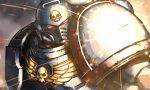  1boy adeptus_astartes armor commentary full_armor helmet highres jazz_jack pauldrons power_armor shoulder_armor skull solo ultramarines warhammer_40k winged_skull 