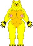  2022 absurd_res alternate_species anthro big_breasts big_nipples breasts claws clitoris crossgender female five_nights_at_freddy&#039;s fredbear_(fnaf) fur furrification genitals hi_res looking_at_viewer mammal model_sheet mtf_crossgender multicolored_body multicolored_fur nipples pawpads pussy scottgames sharp_claws solo two_tone_body two_tone_fur ursid ursine video_games yellow_body yellow_fur 