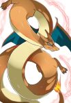  2022 blue_eyes charizard claws dragonryuusuki feral fire grey_claws hi_res nintendo orange_body orange_tail orange_wings pok&eacute;mon pok&eacute;mon_(species) scalie solo tail_flame teeth two_tone_wings video_games wings 