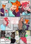  &lt;3 &lt;3_eyes absurd_res anthro bovid canid canine canis caprine clothing clover_(lost-paw) comic dialogue domestic_cat domestic_dog equid equine eyes_closed felid feline felis francis_(lost-paw) goat group hair hair_over_eye hand_in_pocket hi_res hoodie horse loki_(lost-paw) lost-paw male mammal olli_(lost-paw) one_eye_obstructed onomatopoeia pockets rolled_up_sleeves sound_effects text topwear 