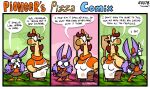 2026 american_opossum anotherartboy anthro apron brown_spots chef clothed clothed_anthro clothed_female clothing colored comic dialogue duo english_text eyewear female fully_clothed fully_clothed_anthro fully_clothed_female fur gas_mask gas_mask_face gas_mask_filter giraffe giraffid glasses gloves gustava_collolungo hair handwear hi_res lizzy_rattington mad_scientist mammal manager marsupial mask multicolored_body pioneer's_pizza pizza_paddle purple_body purple_fur purple_hair speech_bubble spots text twintails_(hairstyle) virginia_opossum wearing_glasses white_clothing white_gloves white_handwear work_uniform yellow_body 
