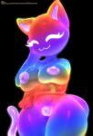  2022 anthro big_breasts breasts domestic_cat felid feline felis female genitals hi_res mammal nipples nude pussy rainbow_(sadflowerhappy) sadflowerhappy solo teacrabb thick_thighs wide_hips 