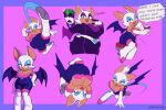  anthro big_breasts blue_eyes breasts chaos_emerald chiropteran cleavage clothed clothing female hi_res looking_at_viewer mammal overweight rouge_the_bat sega slightly_chubby solo sonic_the_hedgehog_(series) startums wings 
