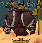 2025 accident accidental_exposure animal_humanoid anthro anubian_jackal anus armor armor_plates avian avian_humanoid azir_(lol) backsack balls bandage bandaged_arm bandaged_leg big_balls big_penis bird blue_eyes bodily_fluids bottomwear brown_body brown_ears brown_fur brown_penis butt canid canine canis clothing detailed digital_drawing_(artwork) digital_media_(artwork) digital_painting_(artwork) duo ears_up fight fur gauntlets genitals gloves gold_(metal) gold_armor green_bottomwear green_clothing green_skirt halberd handwear headgear helmet hi_res huge_penis humanoid jackal league_of_legends looking_at_another male male/male male_anthro mammal melee_weapon muscular muscular_anthro muscular_arms muscular_male muscular_thighs musk musk_cloud musky_balls musky_butt musky_penis nasus_(lol) painting_(artwork) penis polearm presenting presenting_anus presenting_balls presenting_hindquarters presenting_penis public public_exposure riot_games sand shoulder_pads shurima skirt sky sweat sweatdrop sweaty_back sweaty_body sweaty_butt sweaty_face sweaty_genitalia sweaty_legs sweaty_thighs tencent tired velvetdraw weapon worried