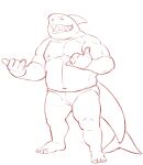  2022 anthro biped clothing fish hi_res humanoid_hands kamui_shirow kemono male marine nipples shark simple_background sketch solo underwear 