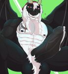 &lt;3 absurd_res anthro astor_the_peacock balls big_balls big_penis black_body black_penis bodily_fluids cum cum_drip cum_on_penis dragon dripping fangs genital_fluids genitals hair hi_res horn looking_at_viewer looking_down male multicolored_body muscular muscular_male nipples penis pubes red_eyes solo spread_legs spread_wings spreading tattoo two_tone_body vein veiny_penis view_between_legs view_from_below white_body white_hair wings 