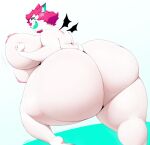  anthro areola big_breasts big_butt breasts butt female final_fantasy green_eyes hair half-closed_eyes hi_res huge_breasts huge_butt huge_thighs hyper hyper_butt kkoart looking_back mammal moogie_(twistcmyk) moogle narrowed_eyes nipples open_mouth pink_hair pink_nipples solo square_enix thick_thighs video_games white_body wide_hips wings 