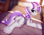  anus bedroom bedroom_eyes cutie_mark equid equine female feral friendship_is_magic genitals hasbro horse looking_at_viewer mammal my_little_pony narrowed_eyes omiart pony pussy seductive solo twilight_velvet_(mlp) white_body 